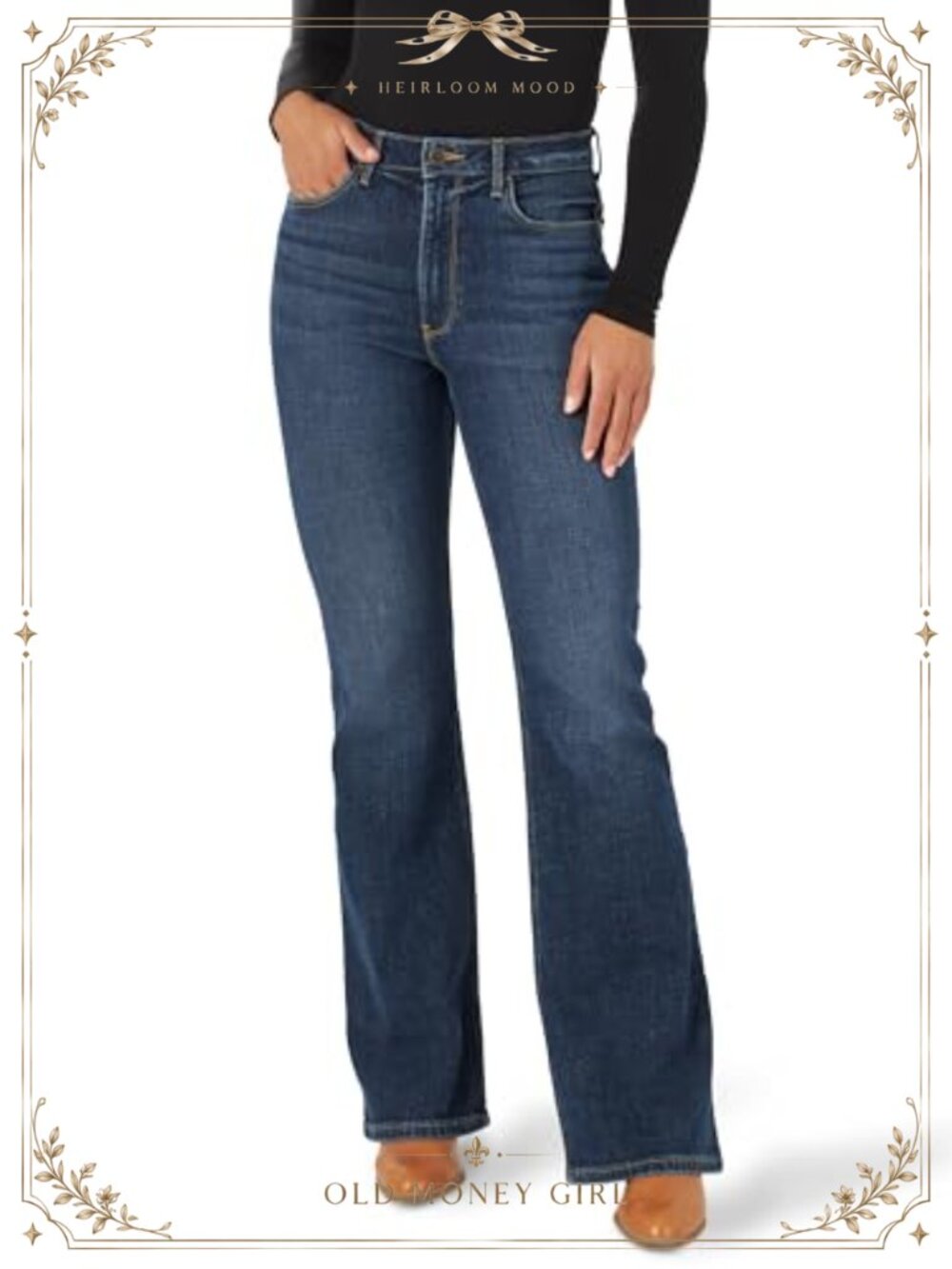 Wrangler High Rise Fierce Flare Jeans Contoured Waist Stretch Casual